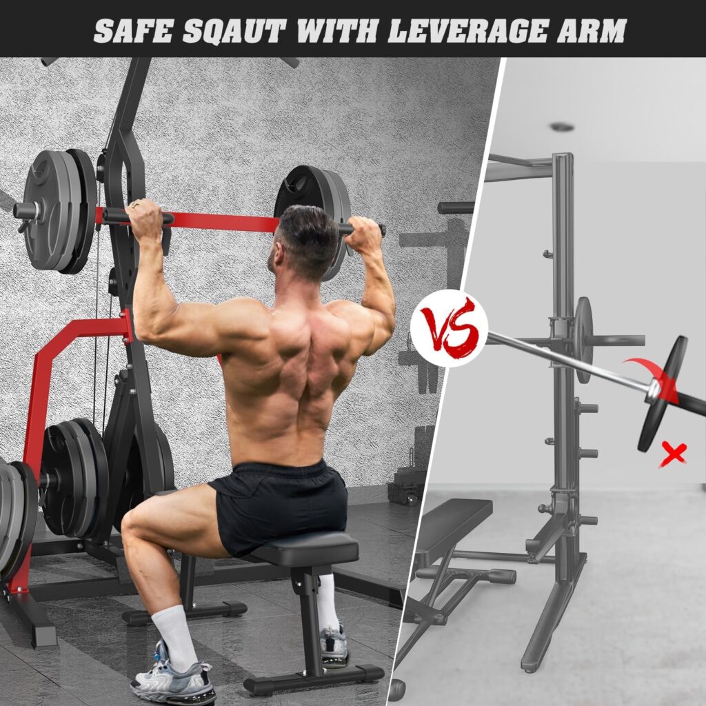 Donow Adjustable leverage arms connected with cross bar for squats